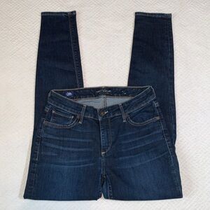 Lucky Brand Sasha Super Skinny Jeans, Dark Wash Distressed Blue Denim, Size 6/28